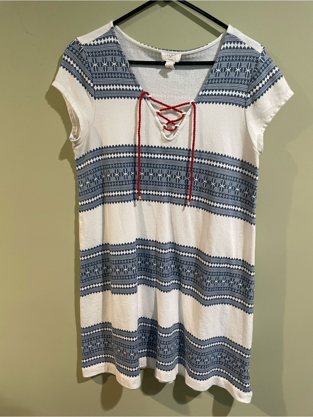 LOFT Lounge outlet dress with Blue Trim size M